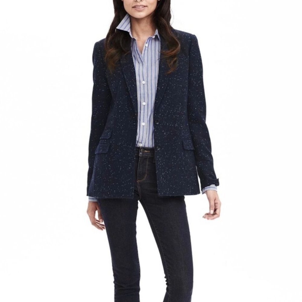 Banana Republic navy speckle  jacket size 6